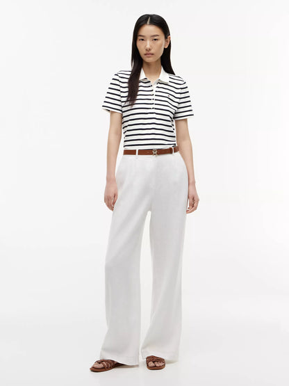 Ecru / Navy Blue Stripe