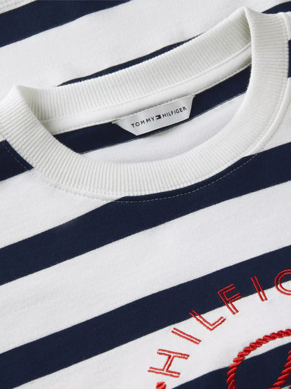 Ecru / Navy Blue Stripe