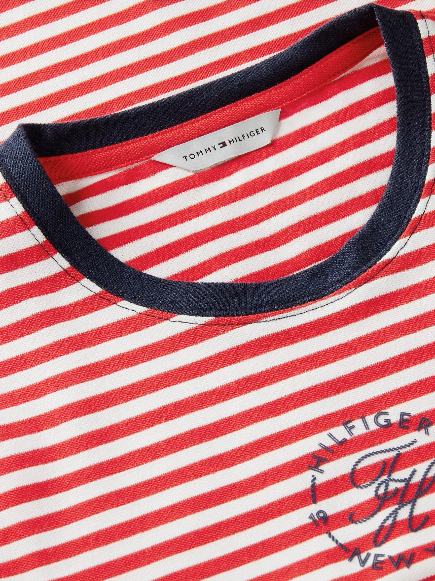 Fire Red / Ecru Stripe