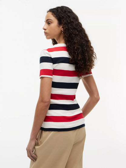 Ivory Silk / Navy Multi
