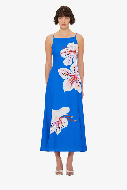 Lily Print in Cobalt