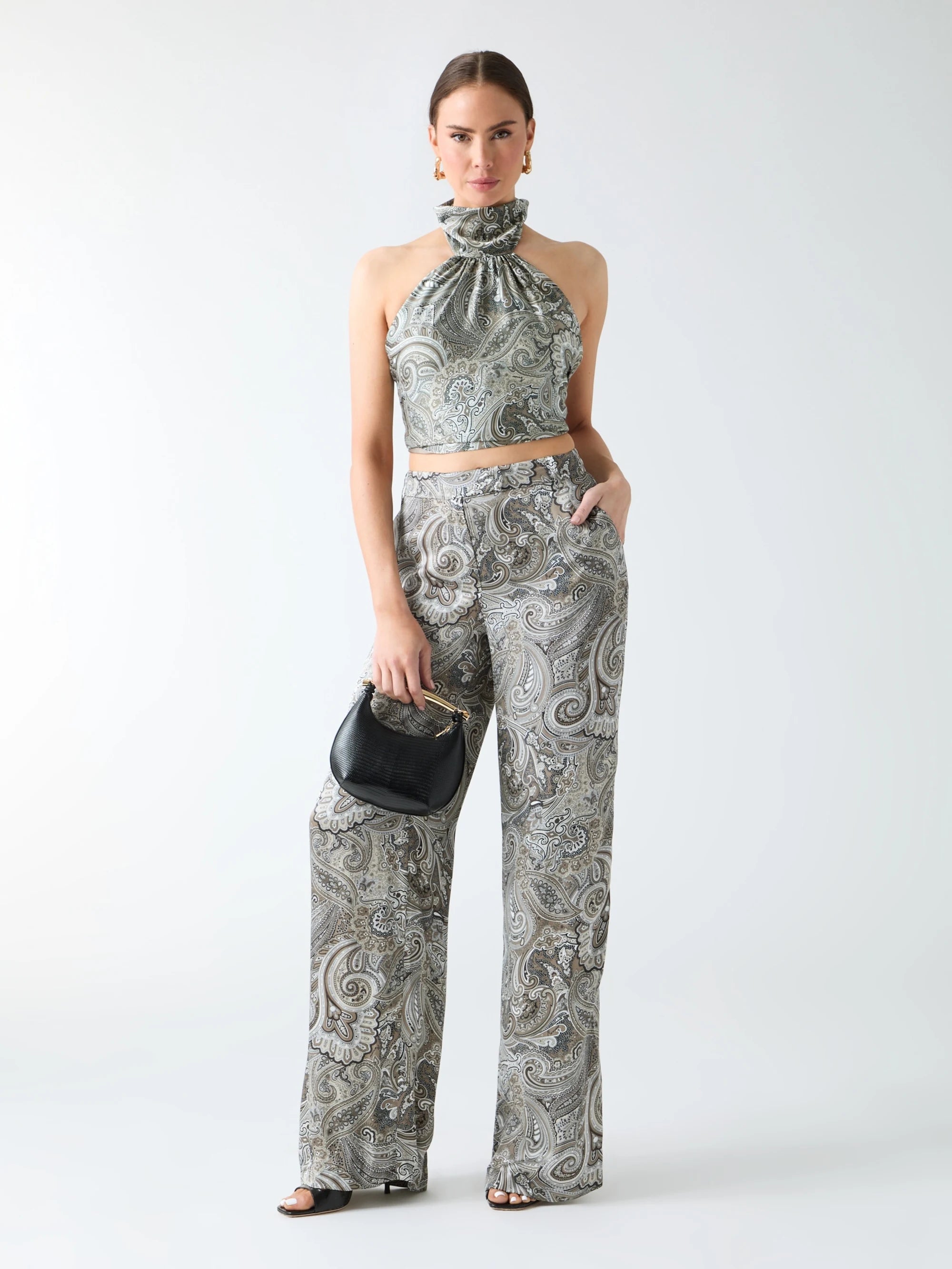 Floral Paisley Taupe Comb