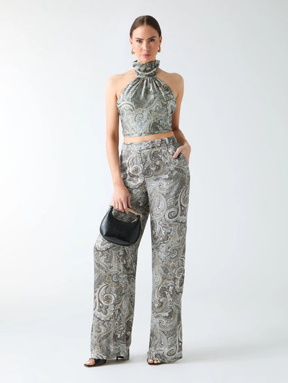Floral Paisley Taupe Comb