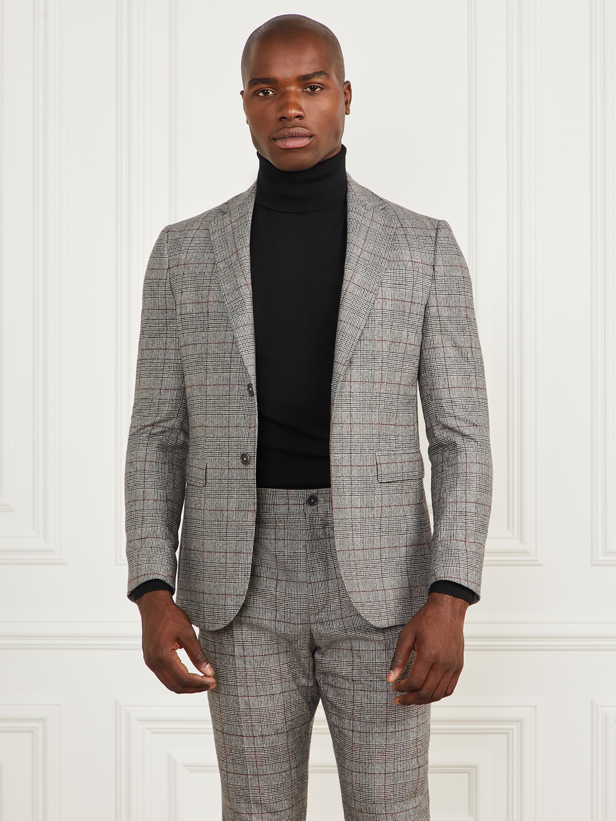 Black/White/Red Check