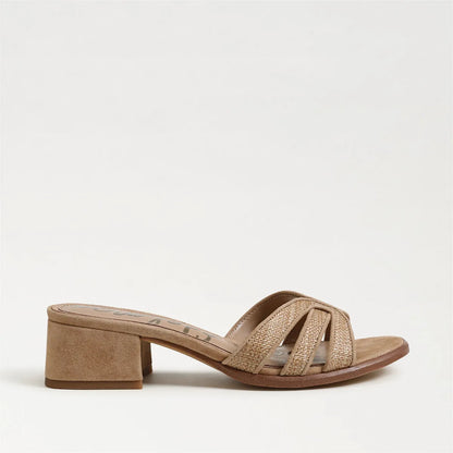 Buff Tan Faux Raffia/Suede