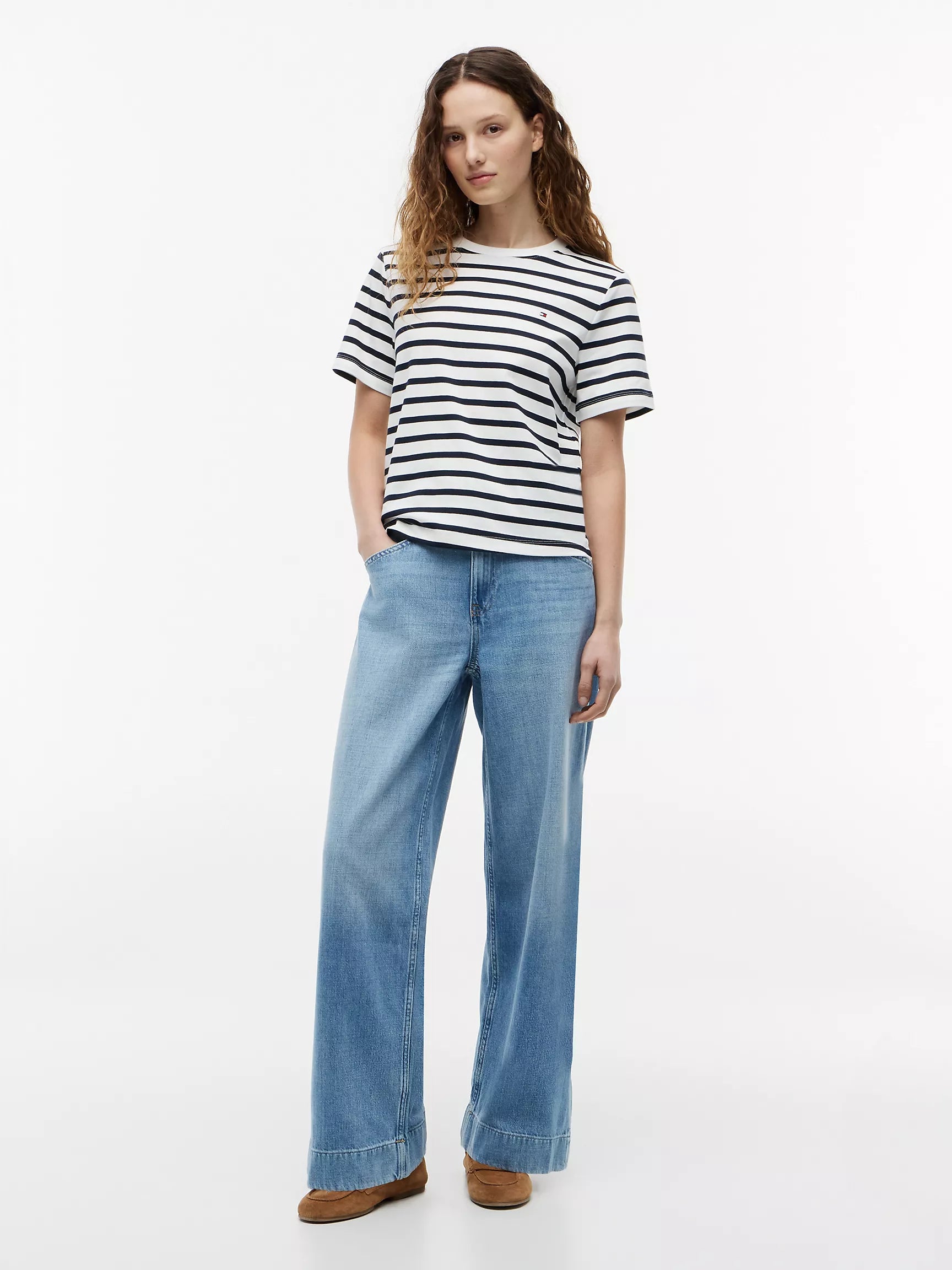 Navy Blue / Ecru Stripe