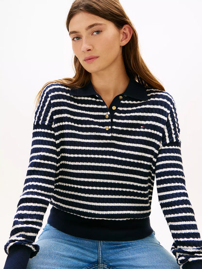 Navy/Ivory Stripe