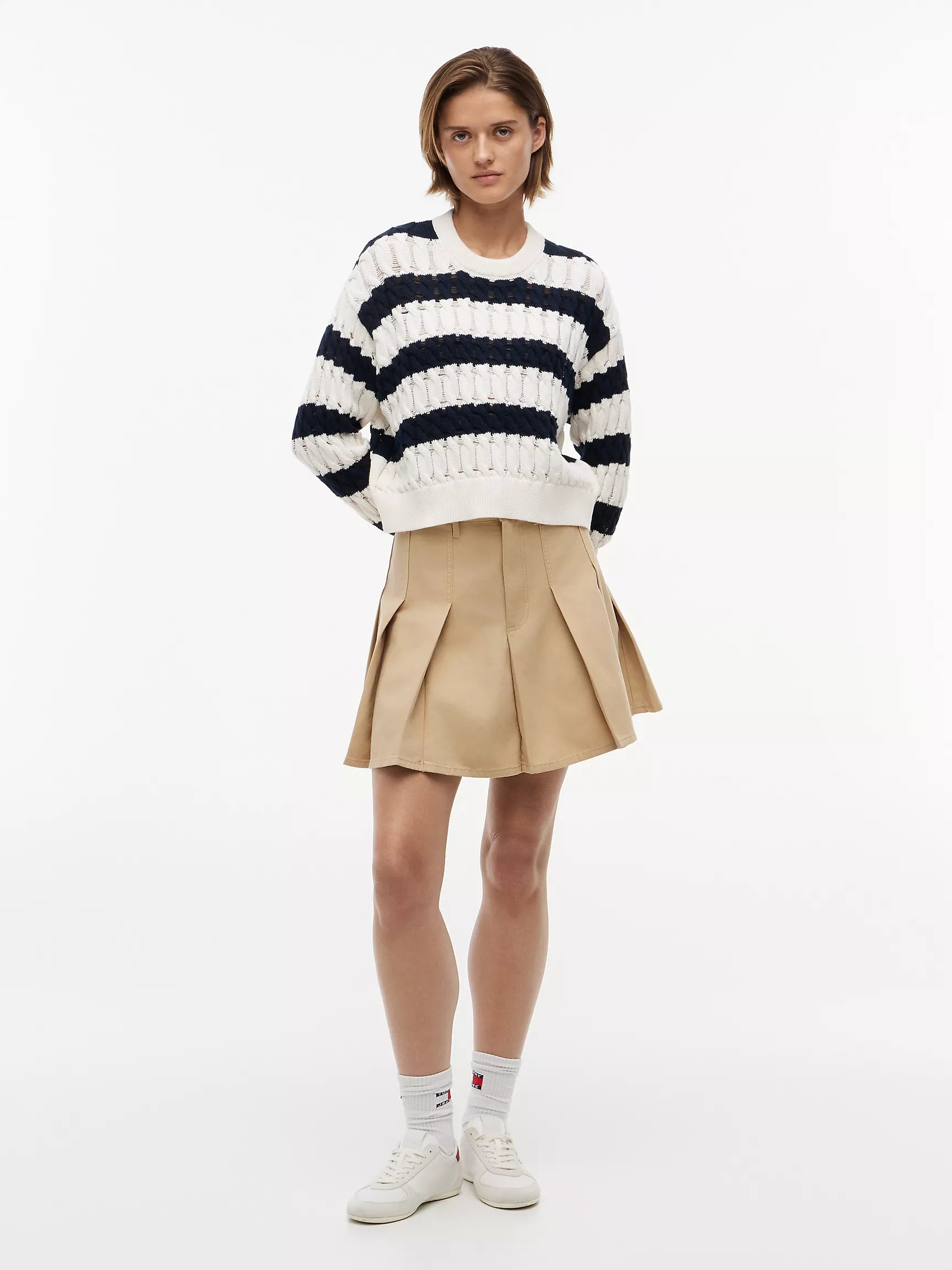 Navy Blue / Ecru Stripe