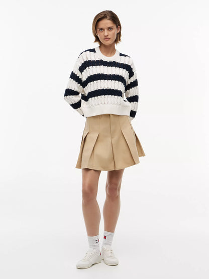 Navy Blue / Ecru Stripe