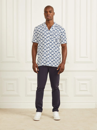 Blue Geoflower Print