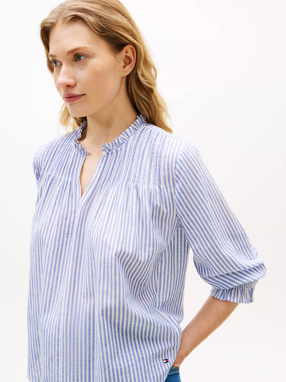 Banker Stripe Ecru/Blue Orbit