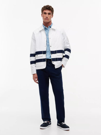 White/Navy Stripe