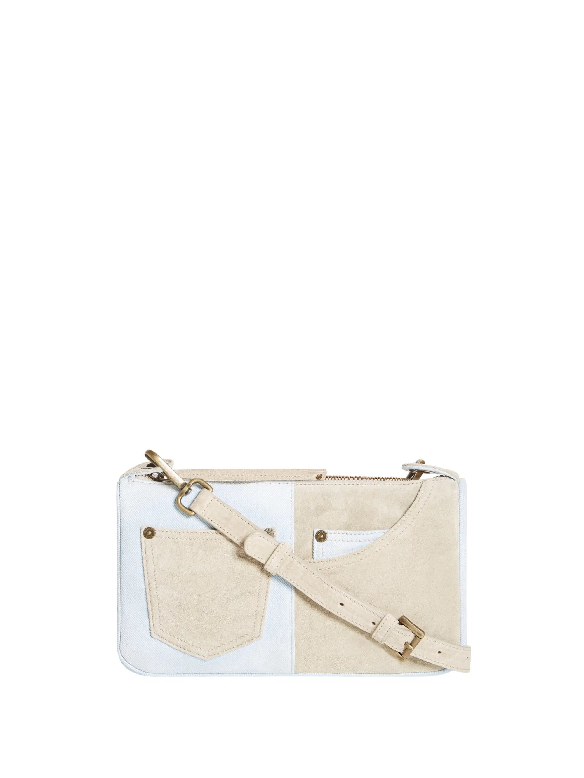 Beige Denim Suede