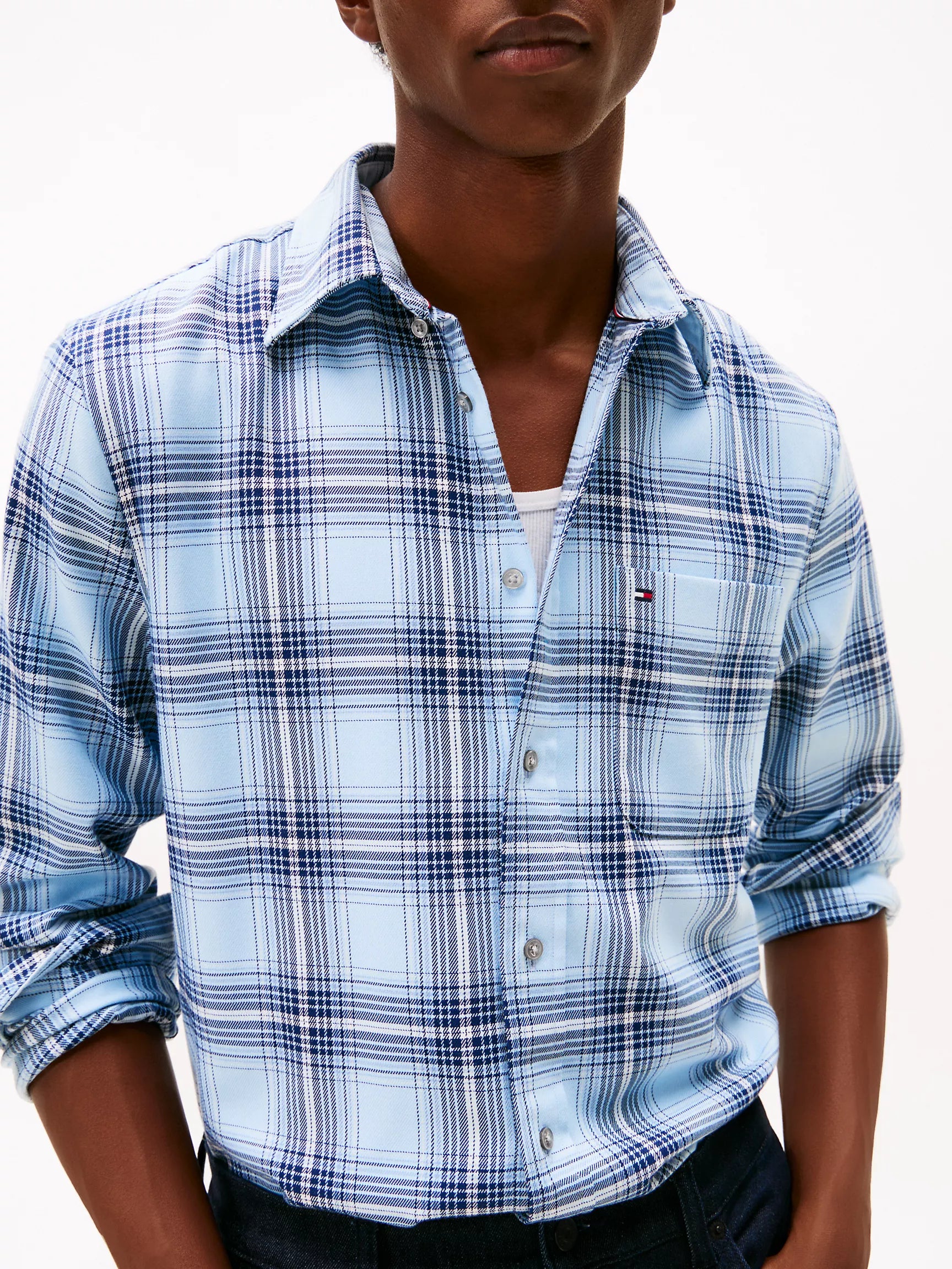 Light Blue Heather Check
