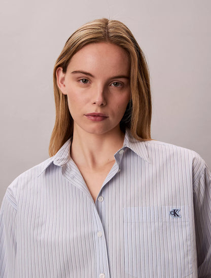Breezy Blue Three Color Refined Stripe