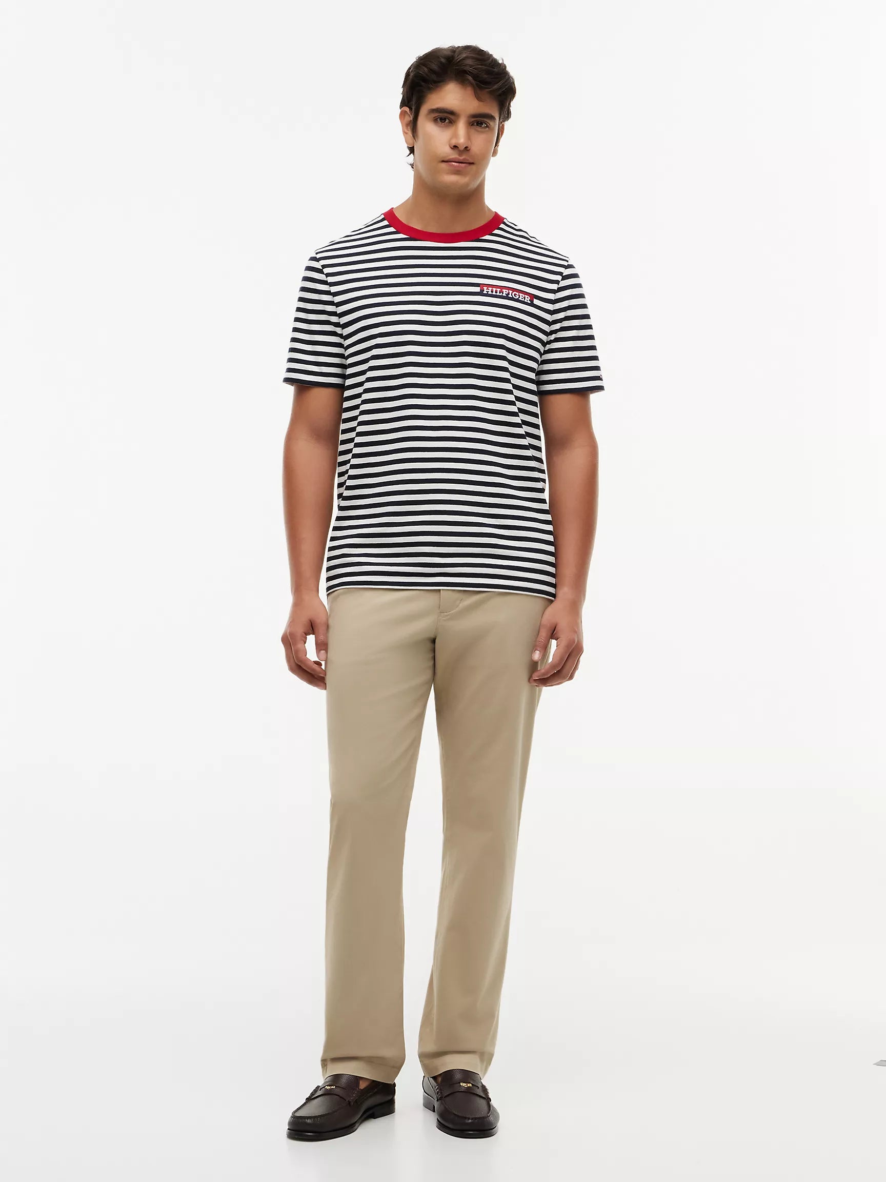 Ivory Silk/Navy Stripe