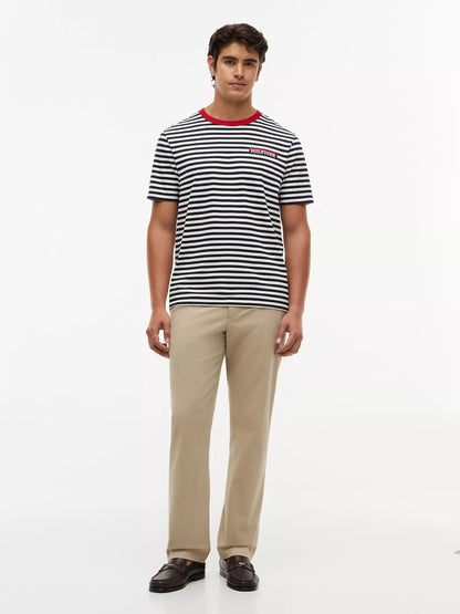 Ivory Silk/Navy Stripe