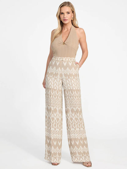 Geometric Monogram Beige/