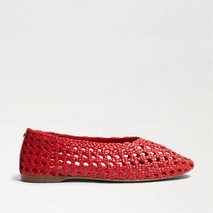 Red Woven Leather