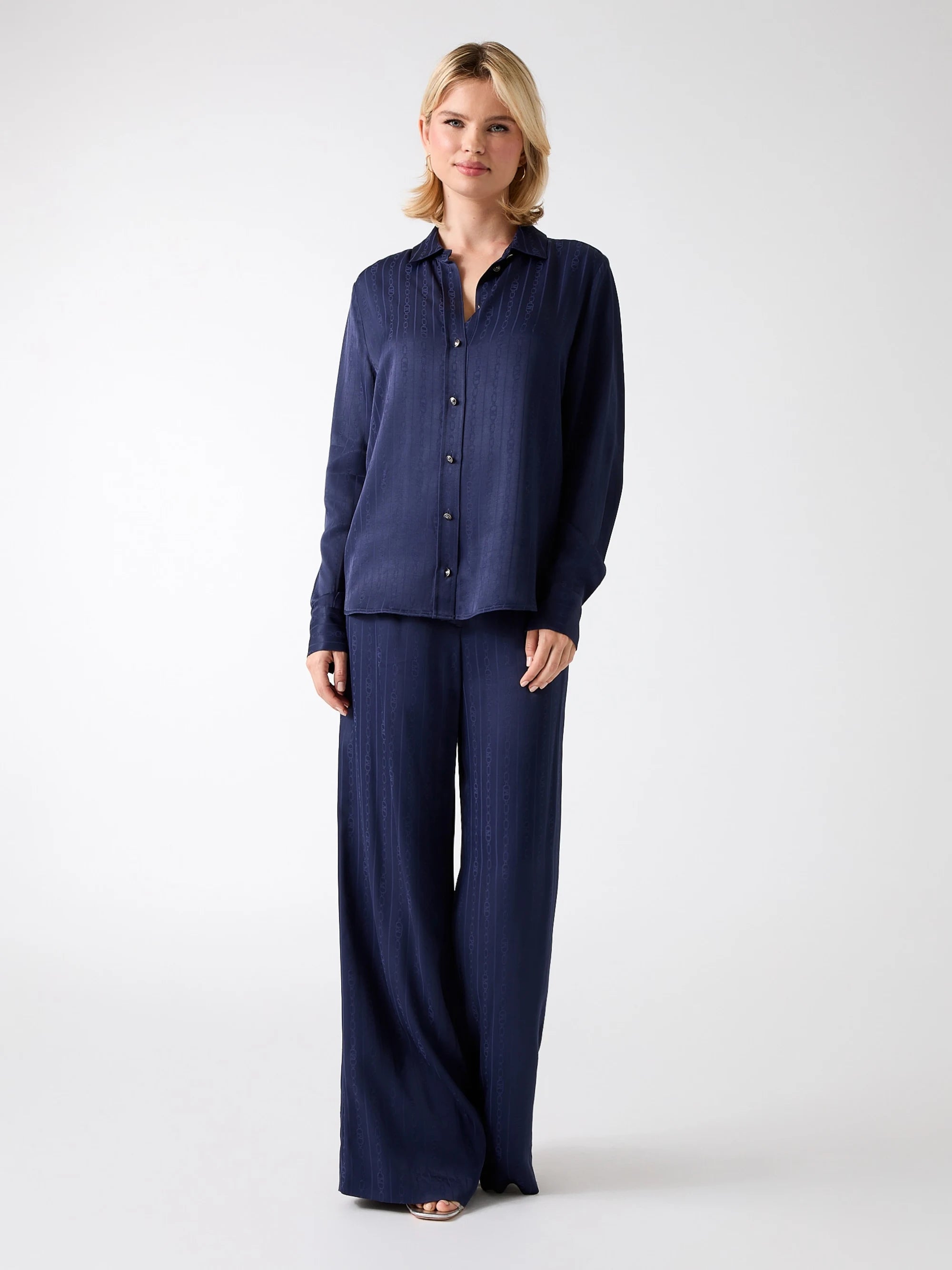 Navy Monogram Jacqaurd