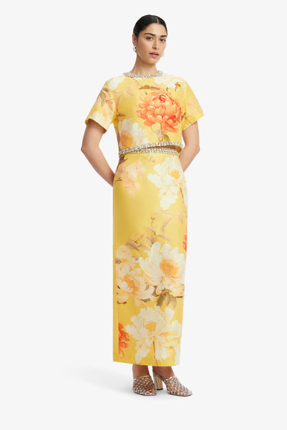 Peony Print in Yellow