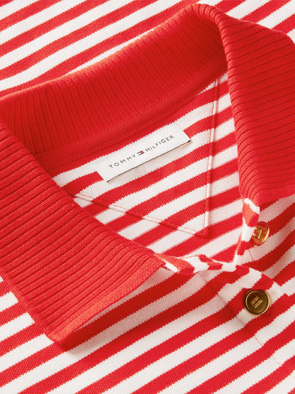 Fire Red / Ecru Stripe