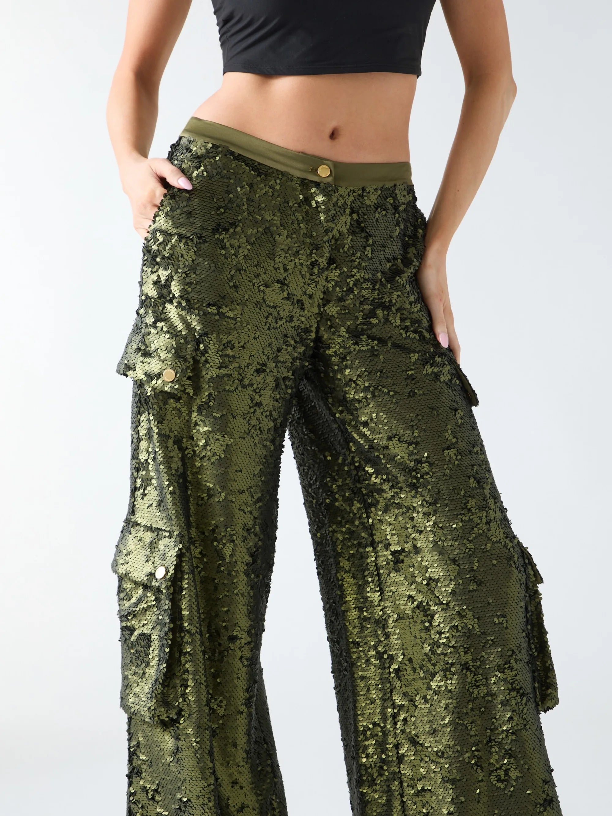 Army Olive Sequins