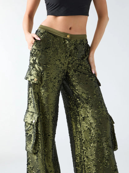 Army Olive Sequins