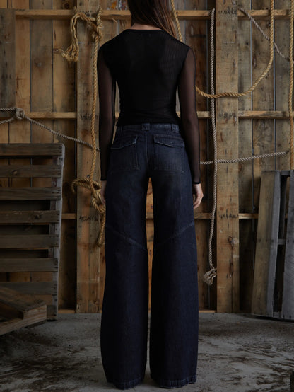 Gusa Sanded Dark Indigo W