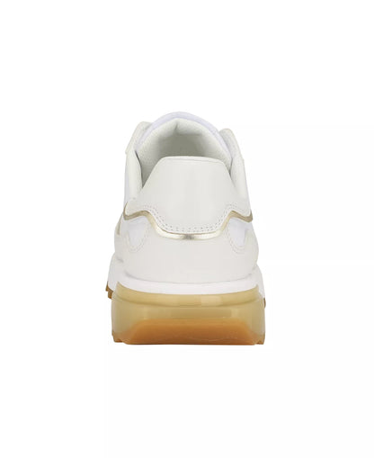 White - Faux Leather and Textile