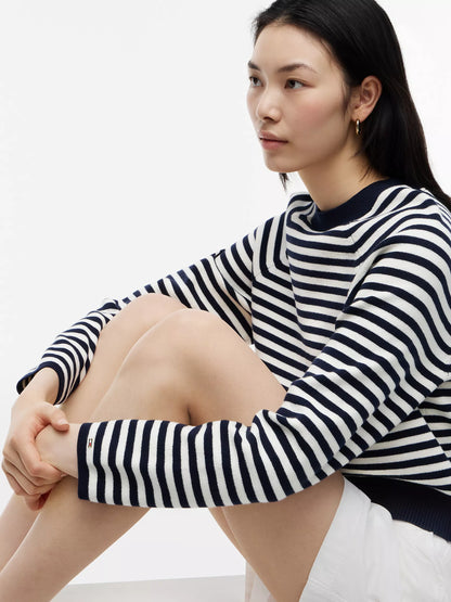 Navy Blue / Ivory Stripe