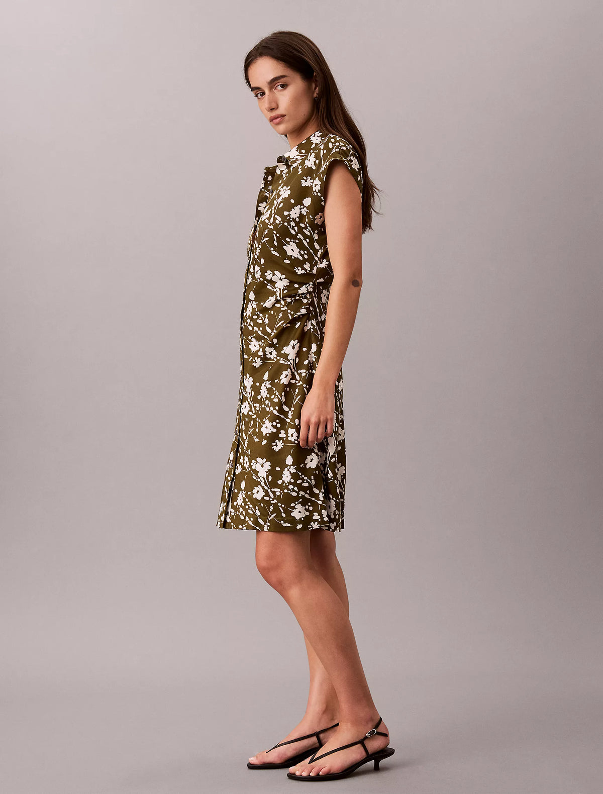 Splatter Floral Dark Olive Tofu