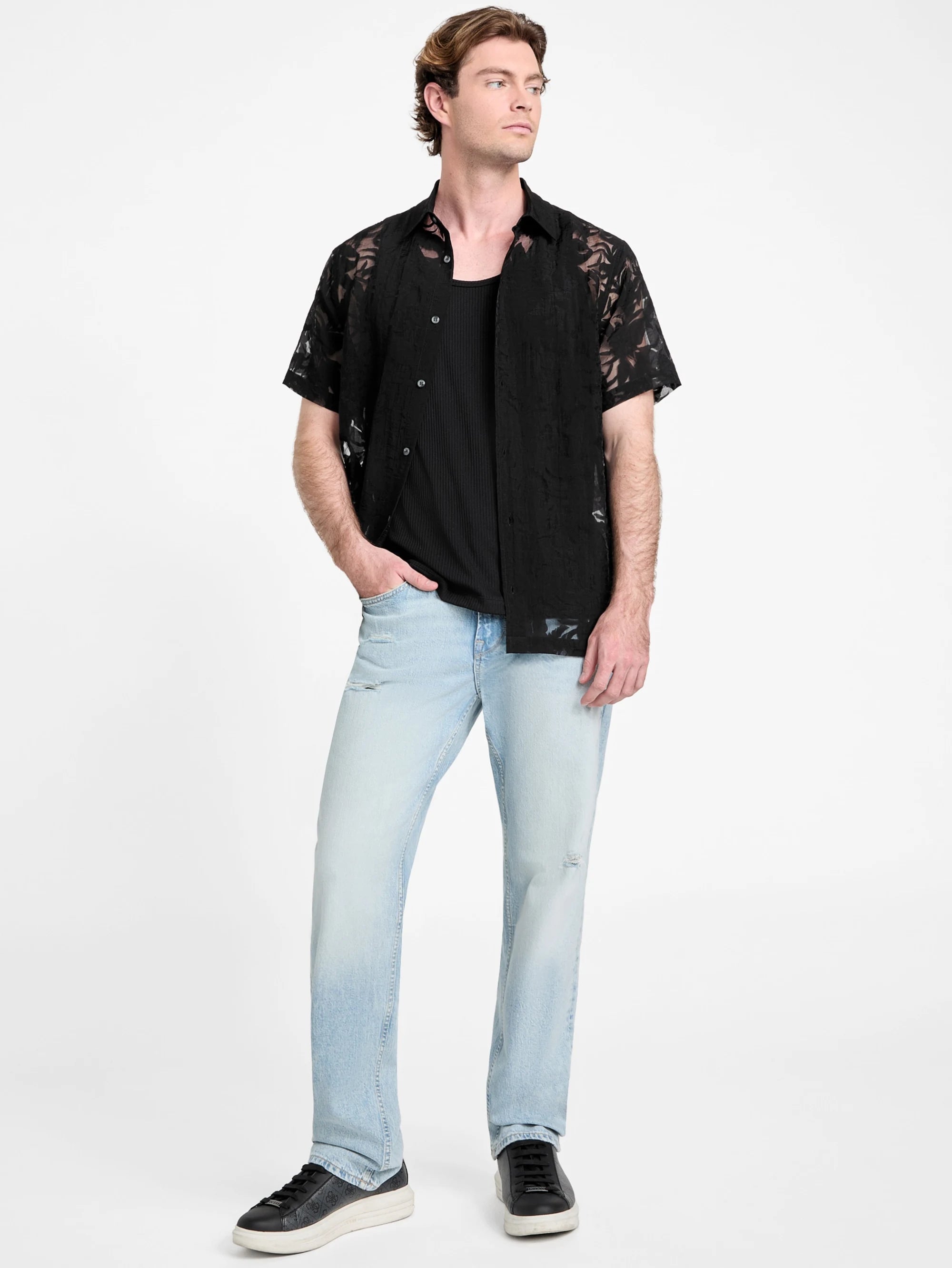 Black Floral Devore