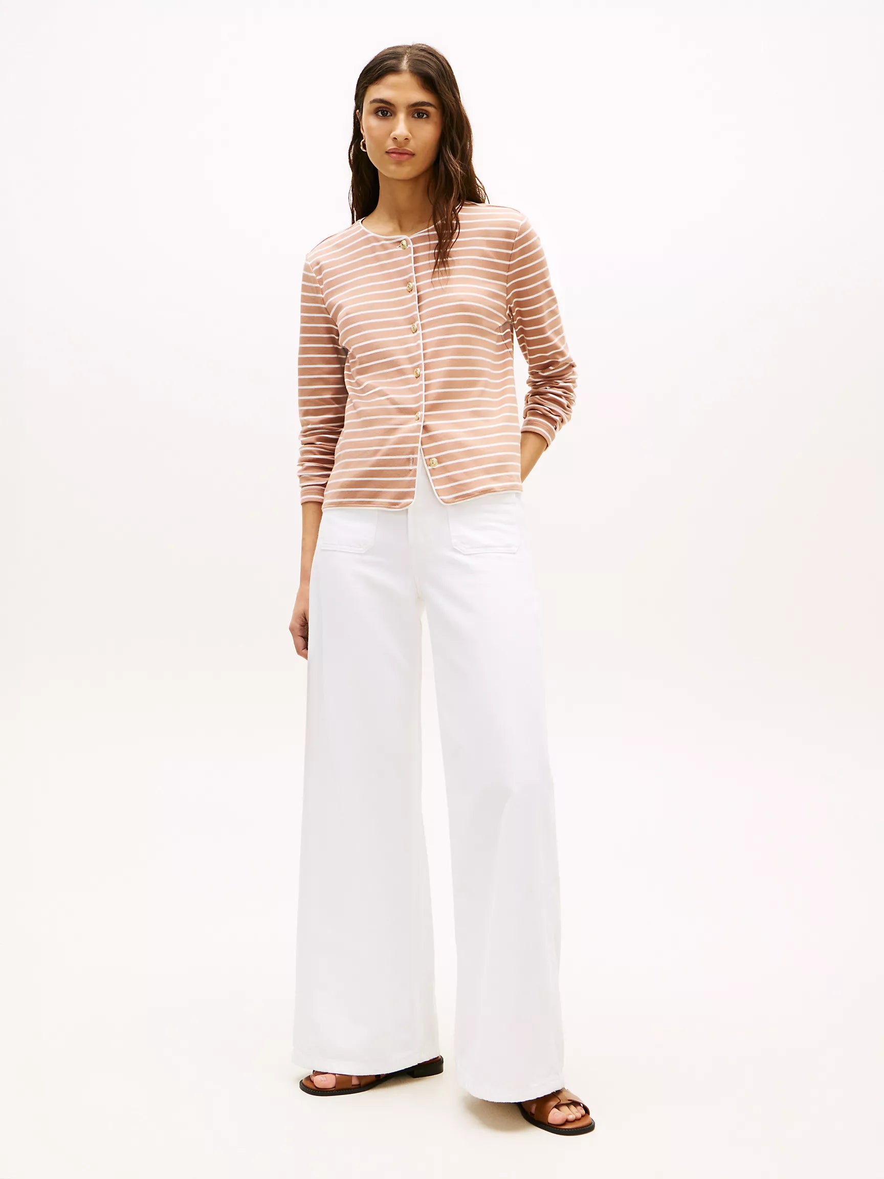 Tawny Rose Ivory Silk Stripe