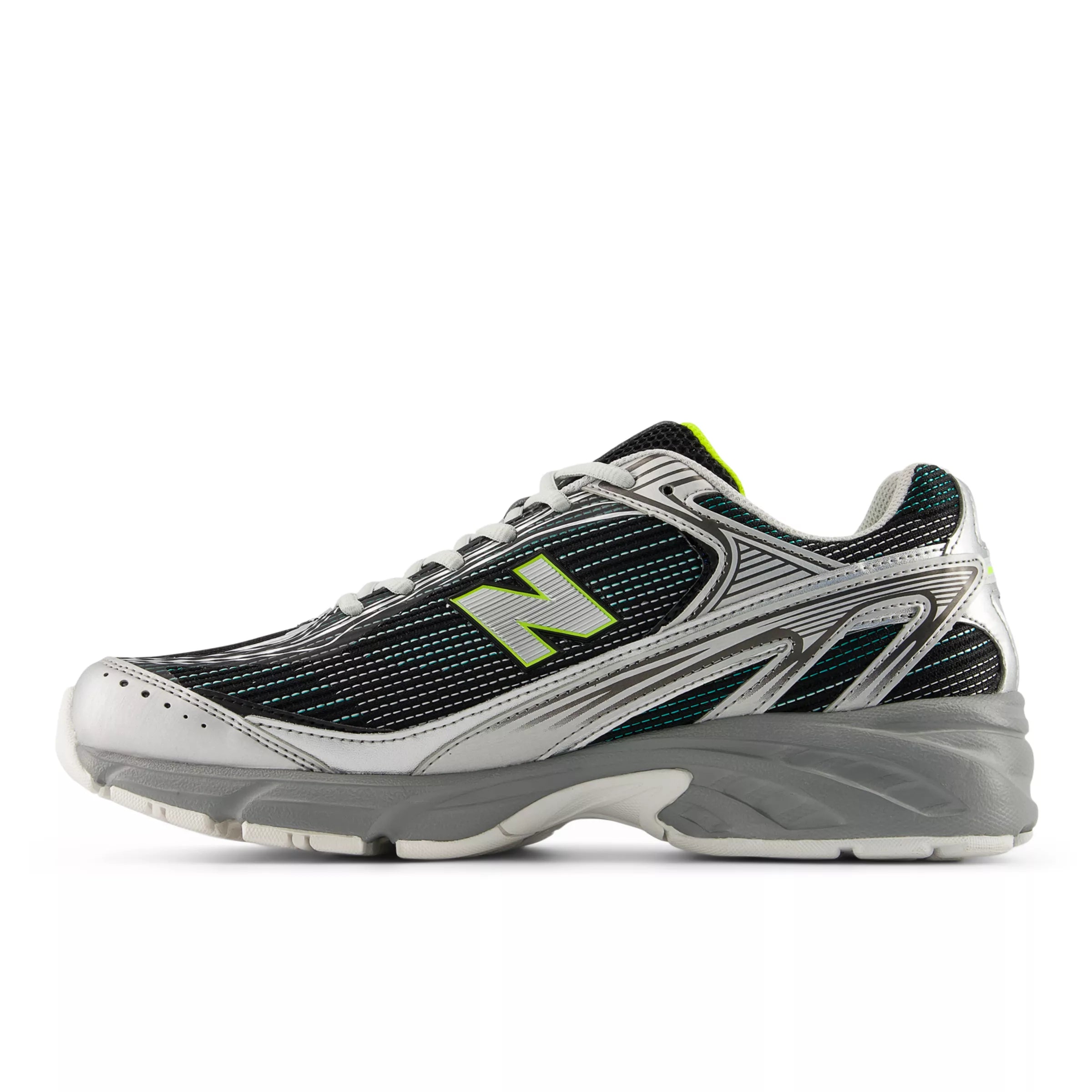 Silver Metallic With Deep End And Alkaline Green