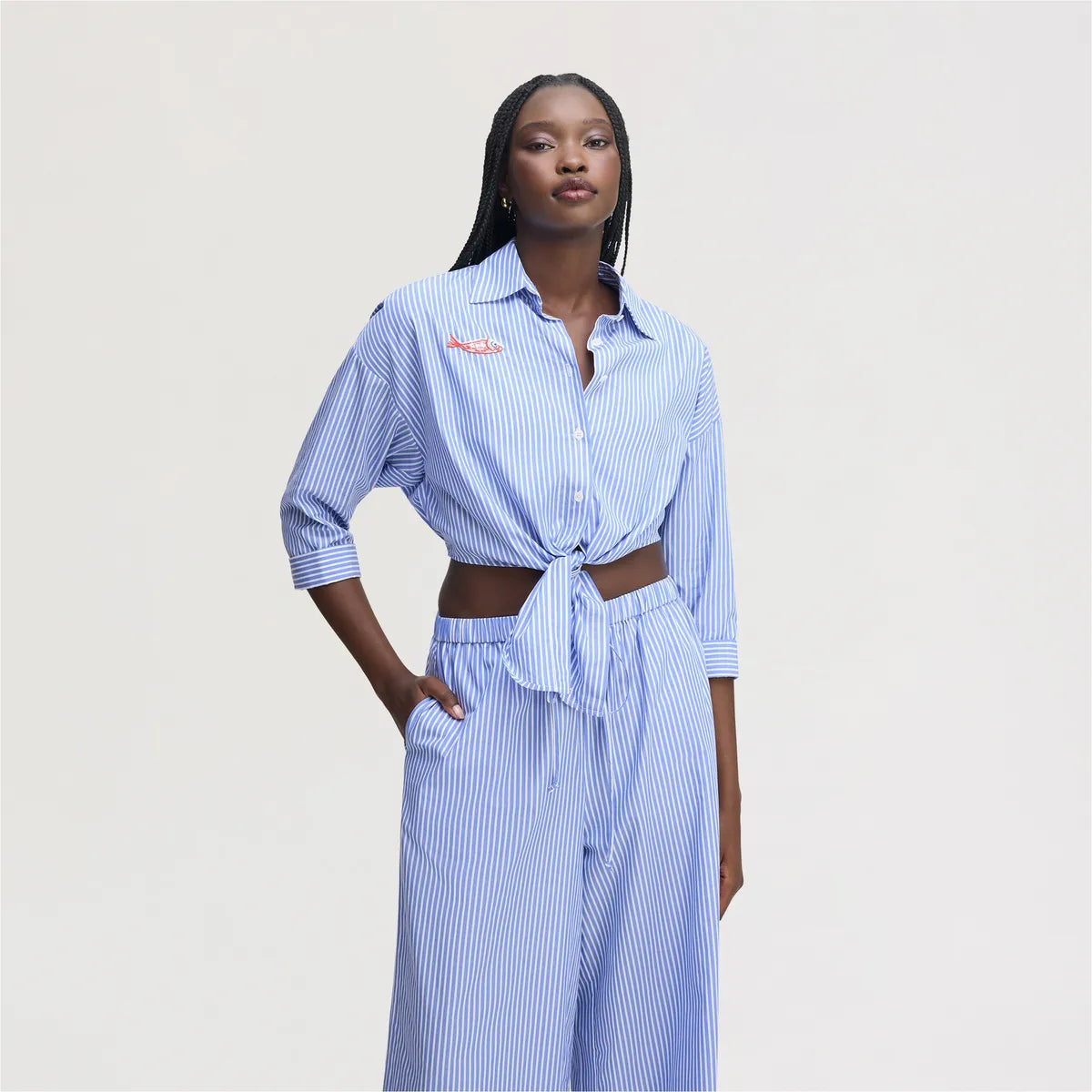 Periwinkle Shirting Stripe