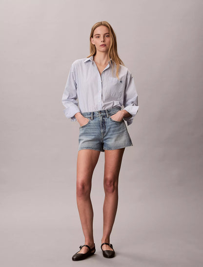 Breezy Blue Three Color Refined Stripe