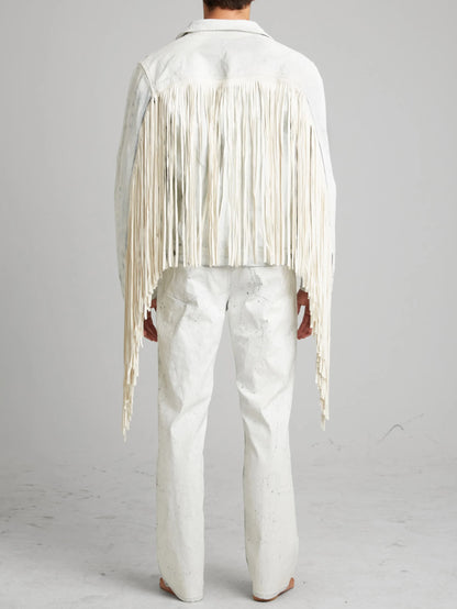 Gusa White Coated Denim