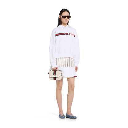 tejido beige y blanco con GG