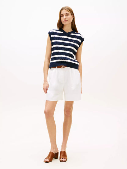 Navy/Ivory Stripe