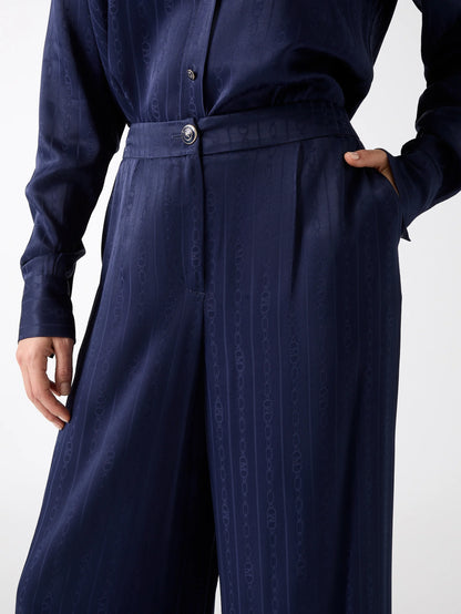 Navy Monogram Jacqaurd