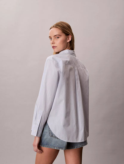 Breezy Blue Three Color Refined Stripe