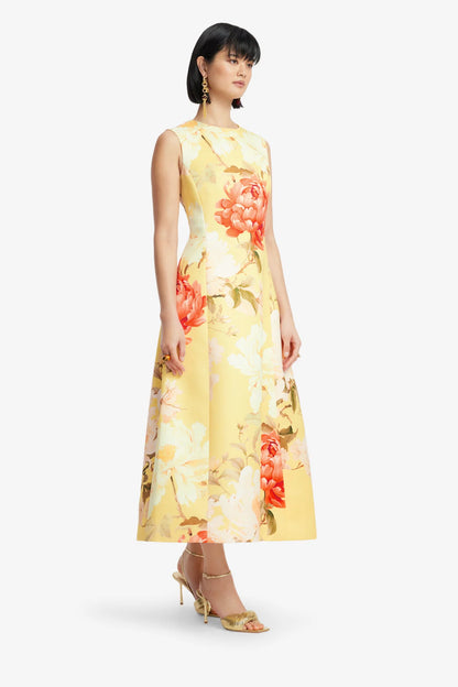 Peony Print in Yellow