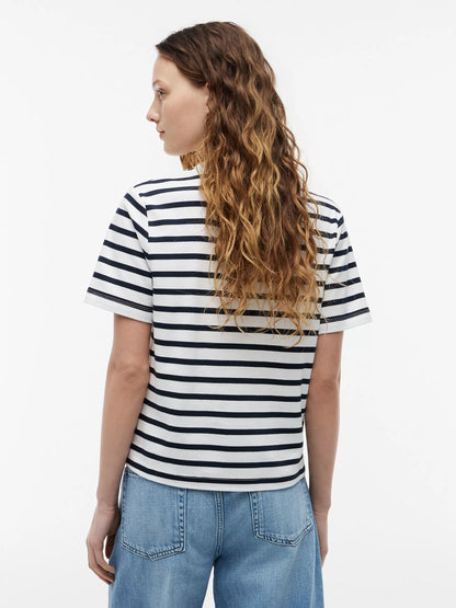 Navy Blue / Ecru Stripe