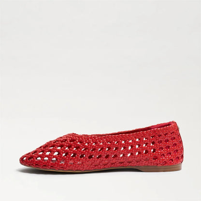 Red Woven Leather