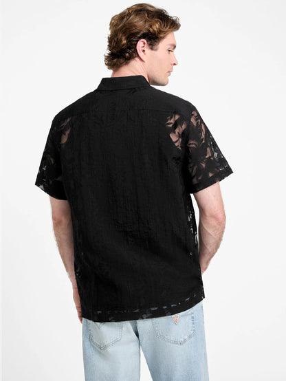 Black Floral Devore