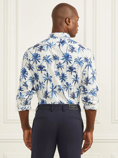 Blue Palm Print