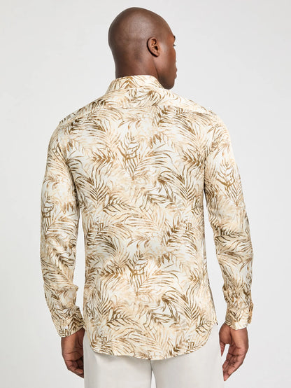 Ecru Sand Foliage Print