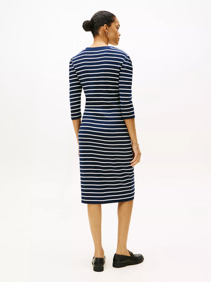 Ecru / Dark Blue Stripe