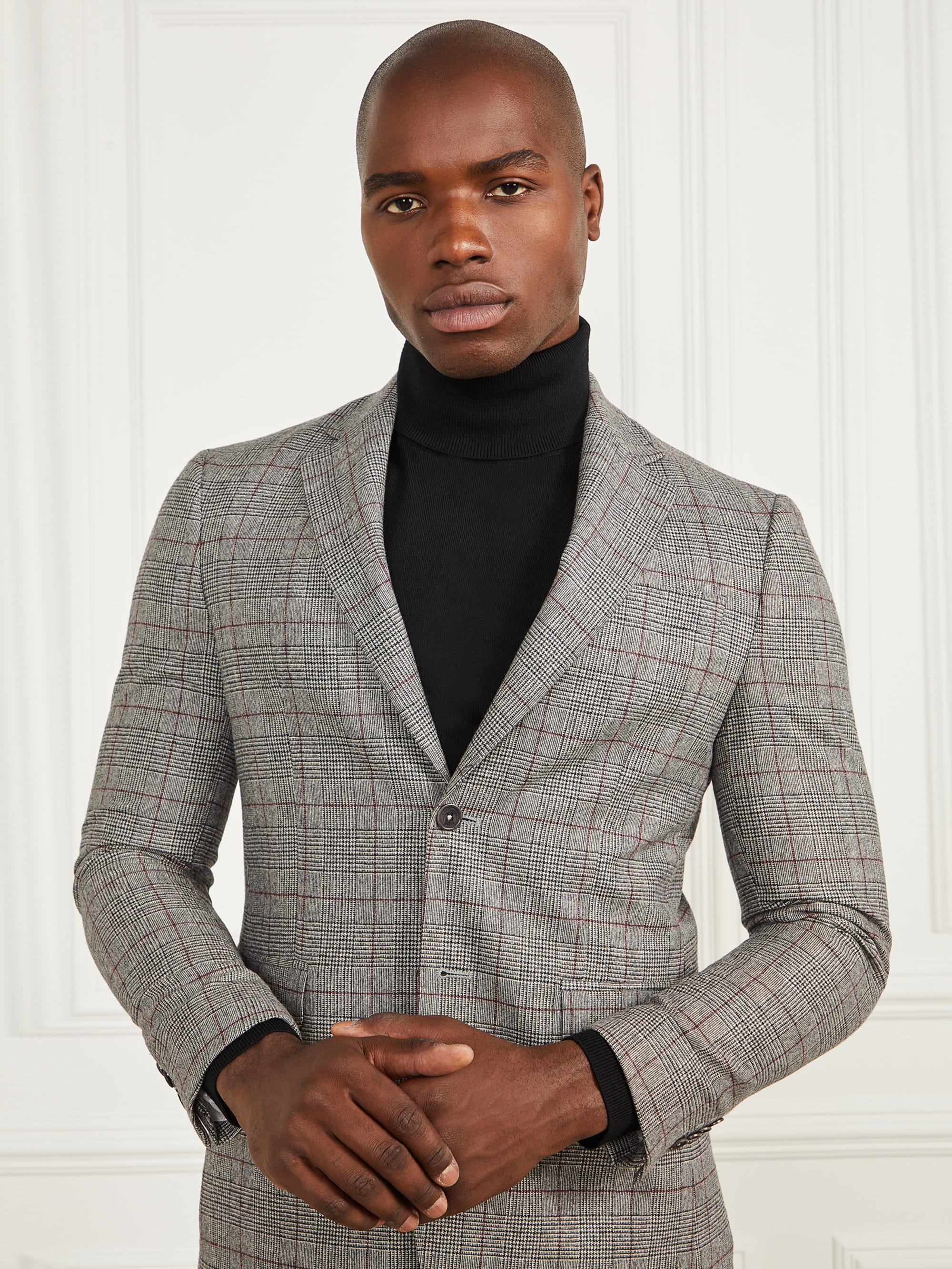 Black/White/Red Check